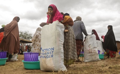 Abdiya Edin, 35, at an Action Against Hunger distribution at Guchi IDP Camp in Ethiopia.