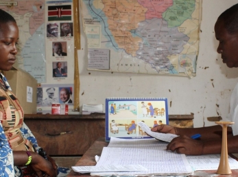 Agnes offering antenatal clinic services at Mgandu Clinic.