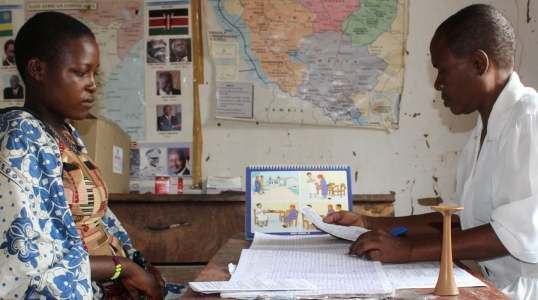 Agnes offering antenatal clinic services at Mgandu Clinic.