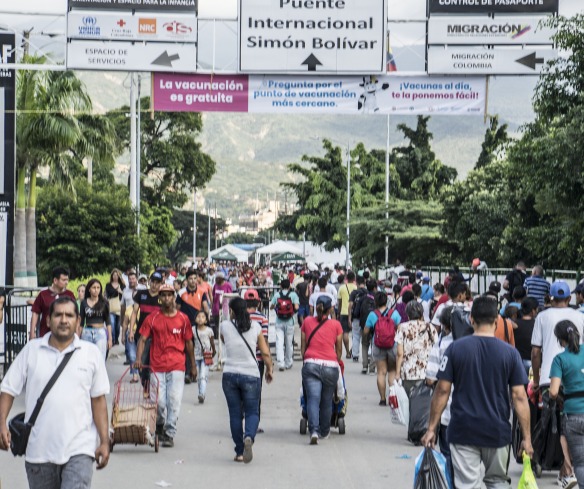 Venezuelan migrants arrive in the northeastern Colombian border city of Cúcuta.