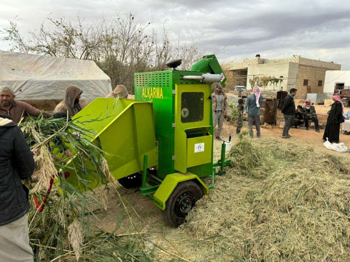 A grinder helps farmers tackle Giant reed overgrowth.