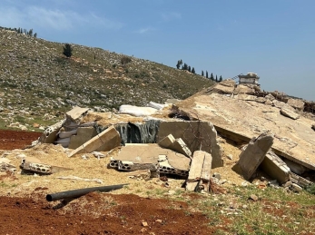 Destroyed farm infrastructure in Lebanon.
