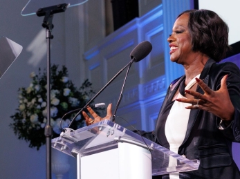 Viola Davis speaking at Action Against Hunger's 2024 gala