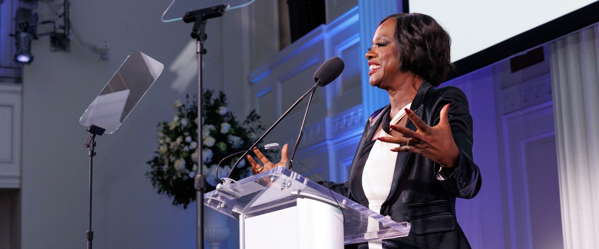Viola Davis speaking at Action Against Hunger's 2024 gala
