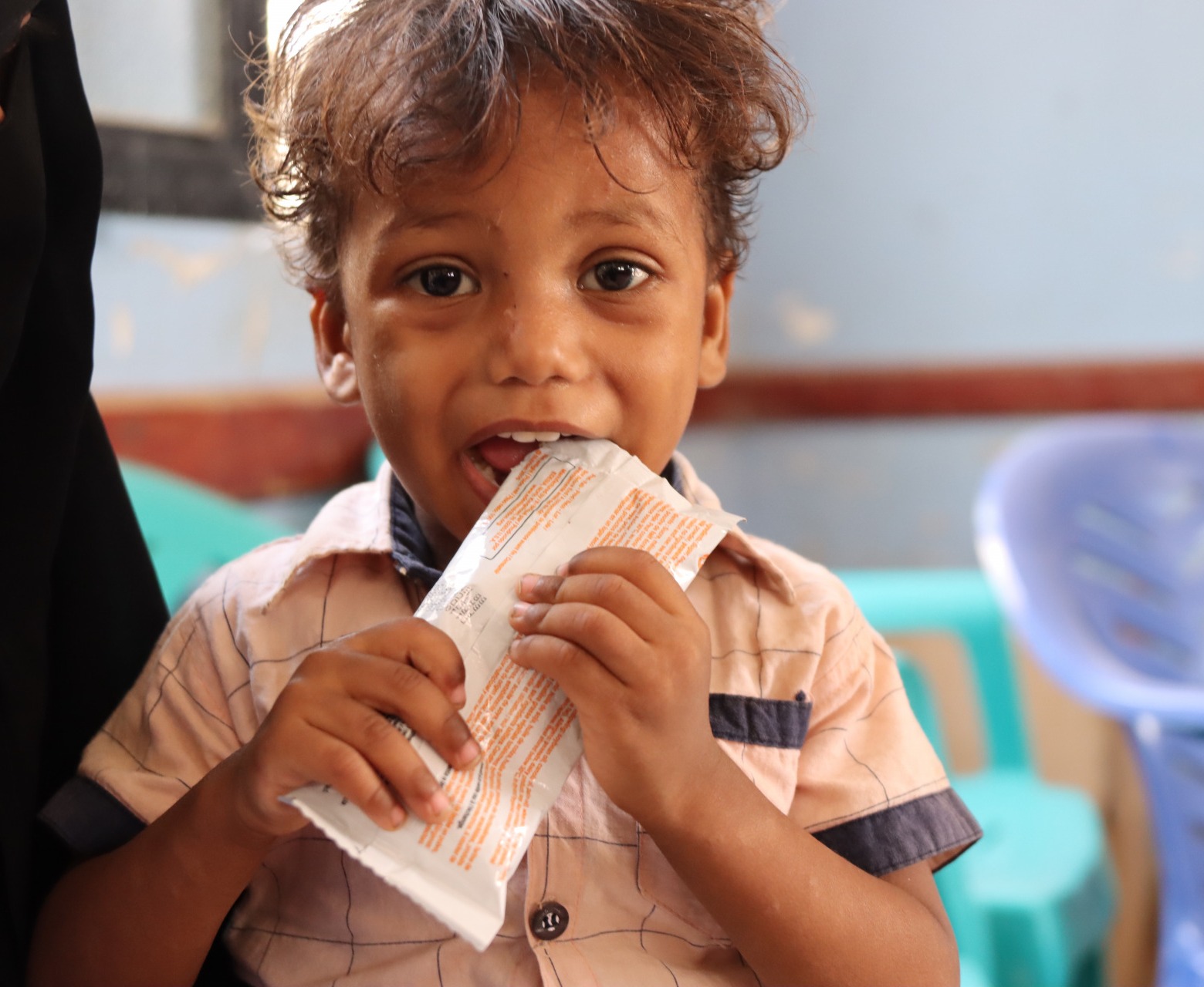 Watheek and his family were displaced by the violence in Yemen. He is recovering from malnutrition with support from Action Against Hunger.